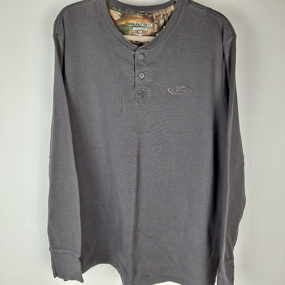 Realtree 2 Button Waffle Jersey Sz XL